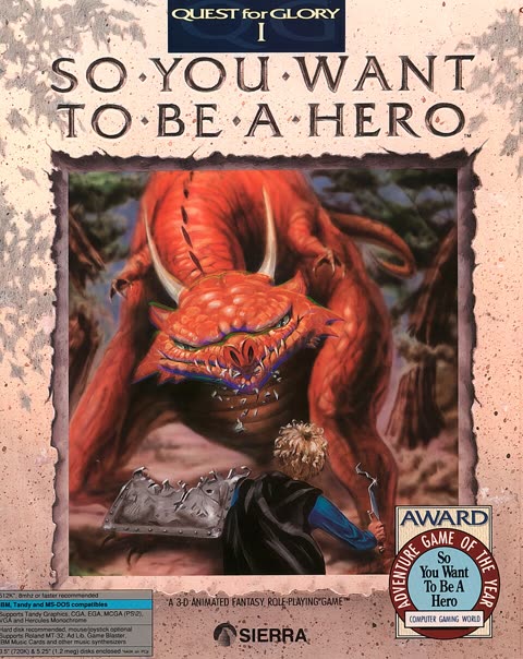 Quest for Glory: So You Want To Be A Hero 1989 box art